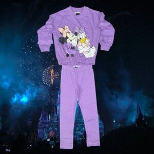 Disney Minnie & Daisy Kids Sweatshirt | Purple Ruffle Sleeve Shirt